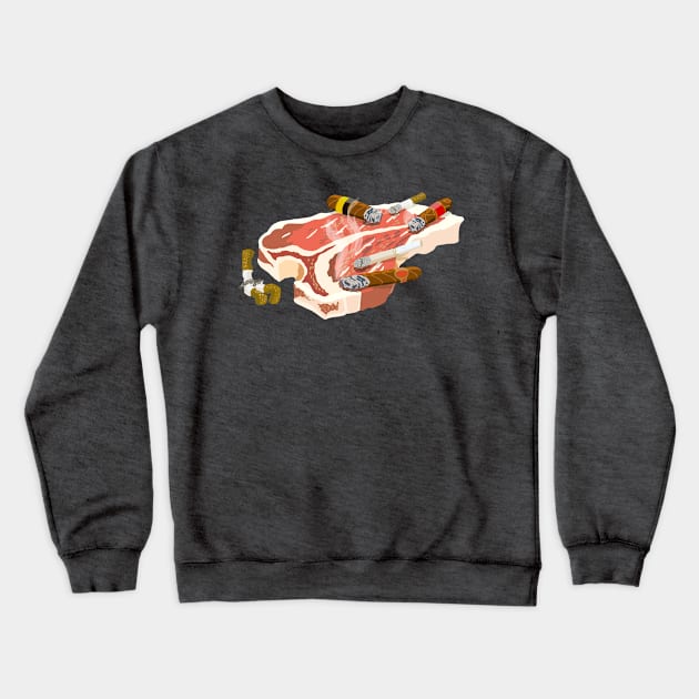 Smoked Meat Crewneck Sweatshirt by BullShirtCo